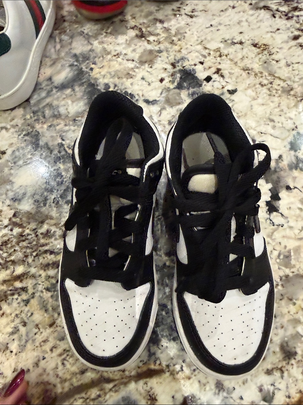 Nike Kids Black and White Low-Top Sneakers